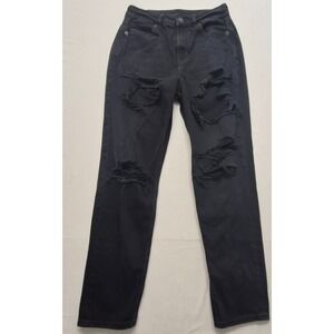 American Eagle women's black distressed denim jeans sz. 2